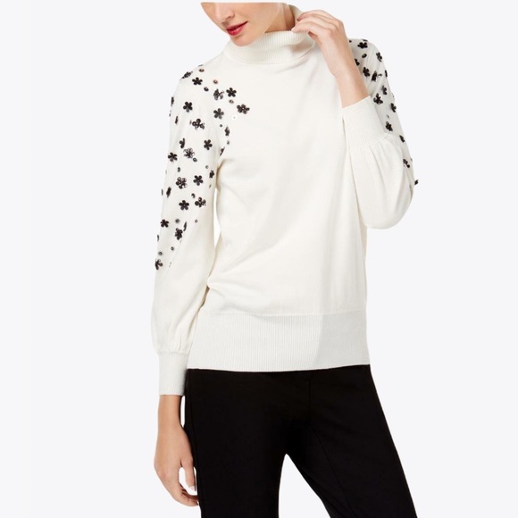 Alfani Embellished Womens Turtleneck Sweater -L/XL - Picture 6 of 17